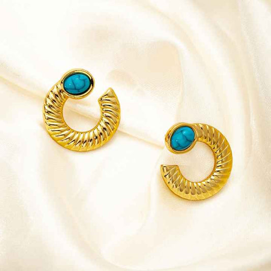 Azure Twist Stainless Steel Hoops