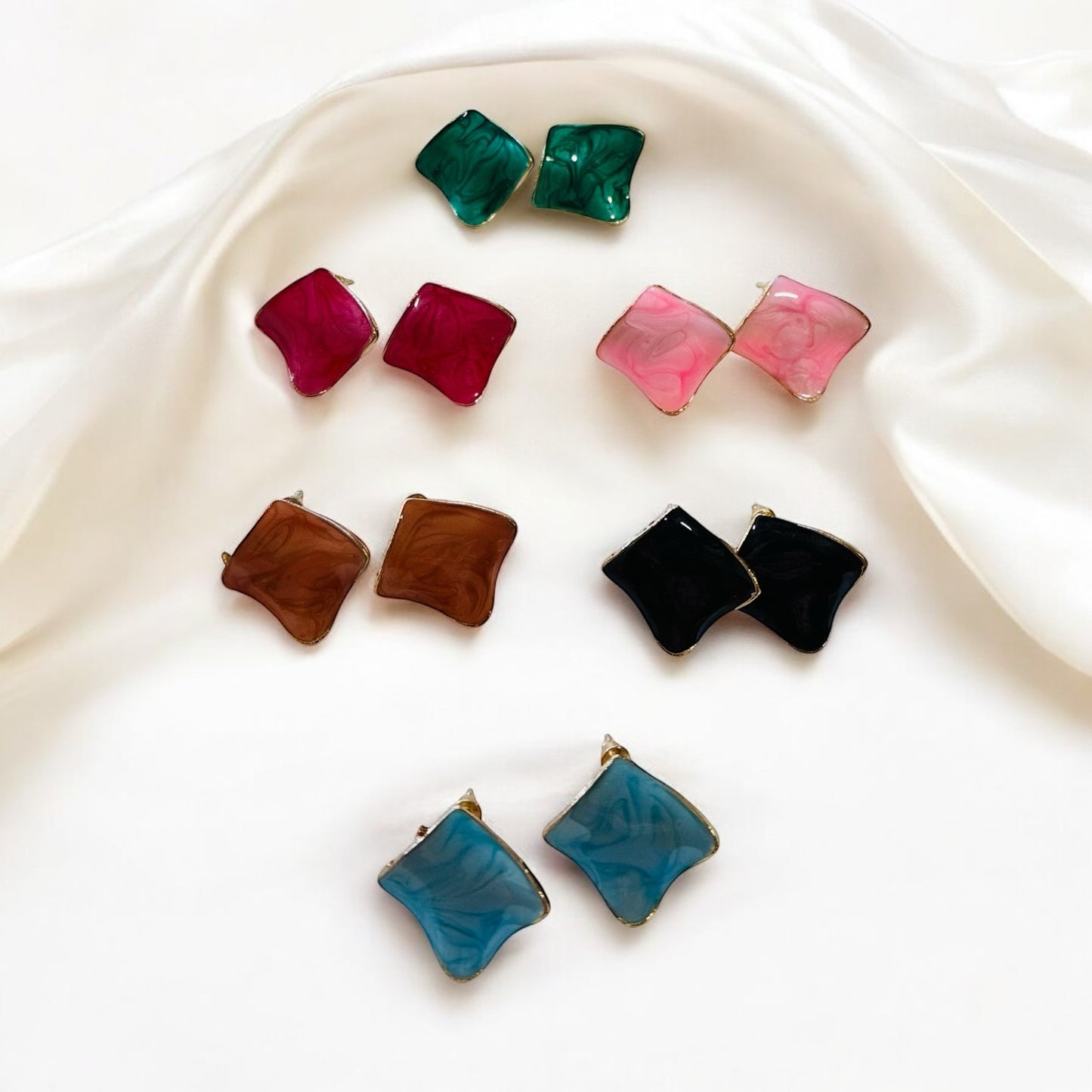 Geometric Square Stud Earrings