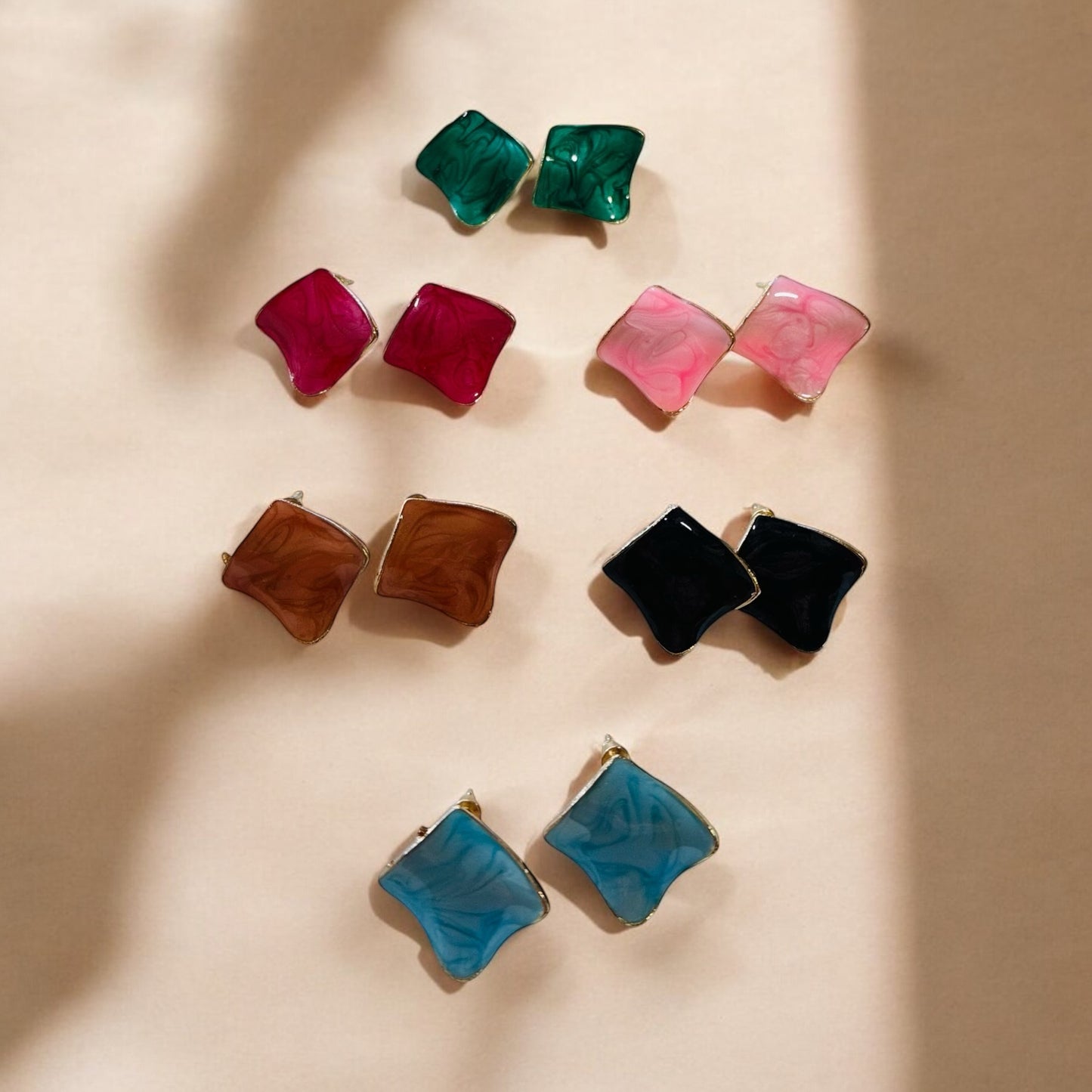 Geometric Square Stud Earrings