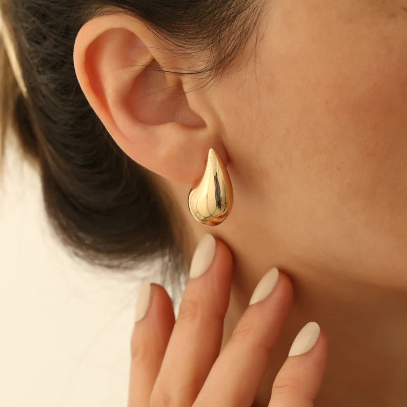 Teardrop Earrings - Golden