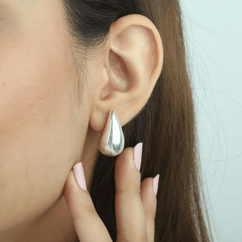 Teardrop Earrings - Silver