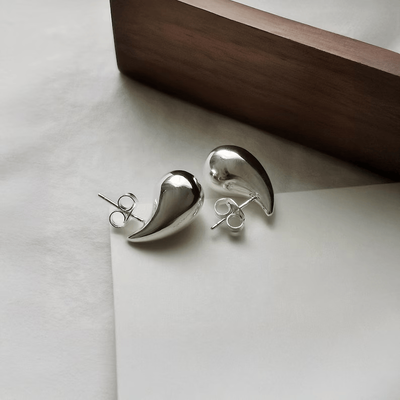 Teardrop Earrings - Silver