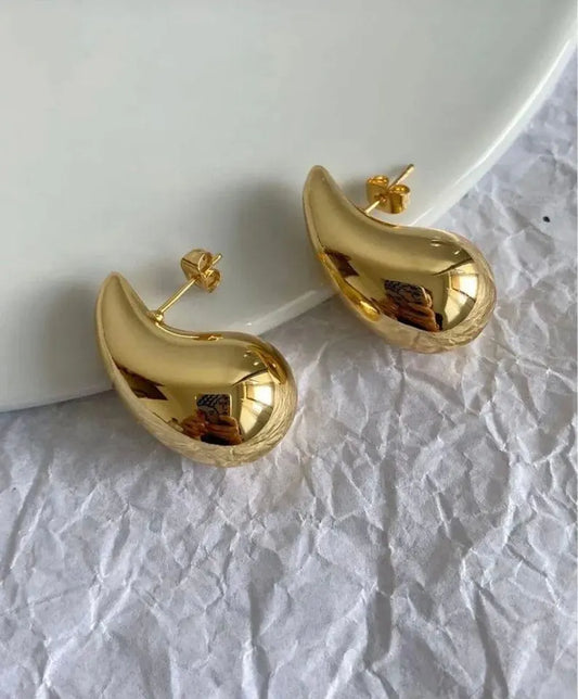 Teardrop Earrings - Golden