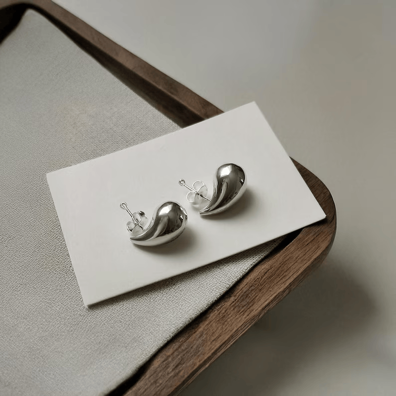 Teardrop Earrings - Silver